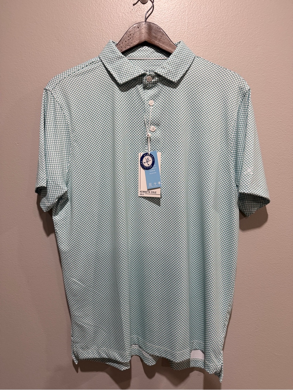 NWT Kenneth Cole Men's Green Performance Golf Polo size M